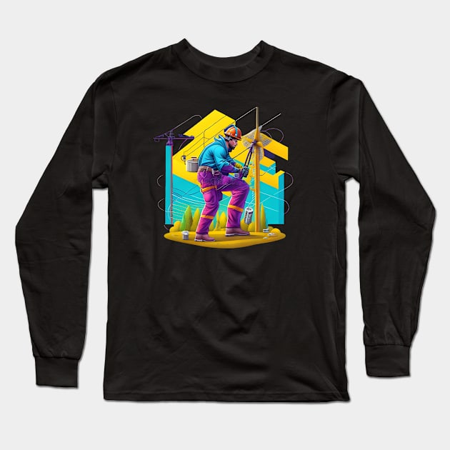 Lineman Design for Linemen Long Sleeve T-Shirt by emeka